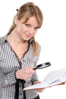 Using Magnifying Glass Stock Images