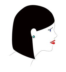 Profile Of A Girl With Black Hair Royalty Free Stock Photos