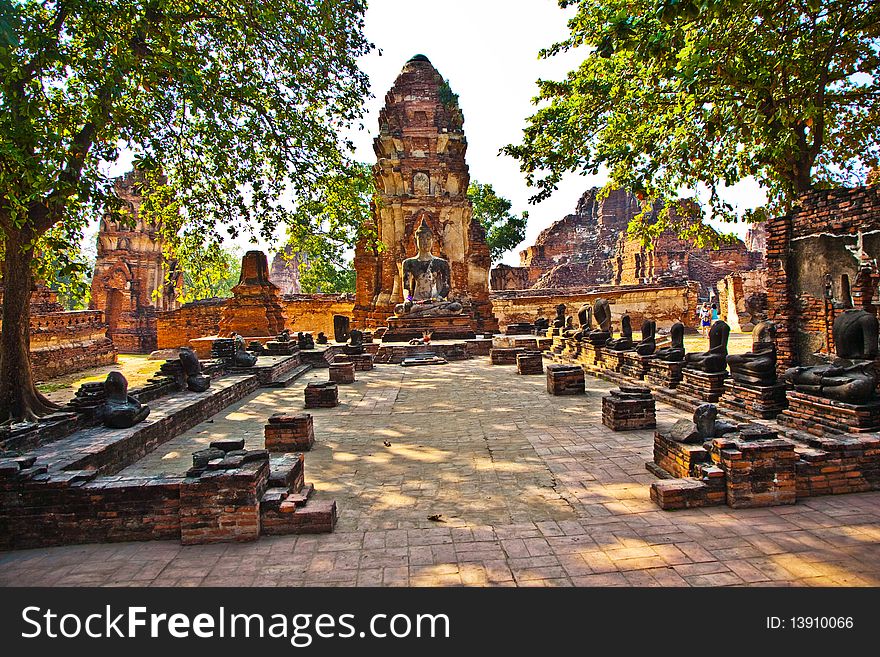 Temple of Wat Mararat in Ayutthaya near Bangkok, Thailand. Temple of Wat Mararat in Ayutthaya near Bangkok, Thailand