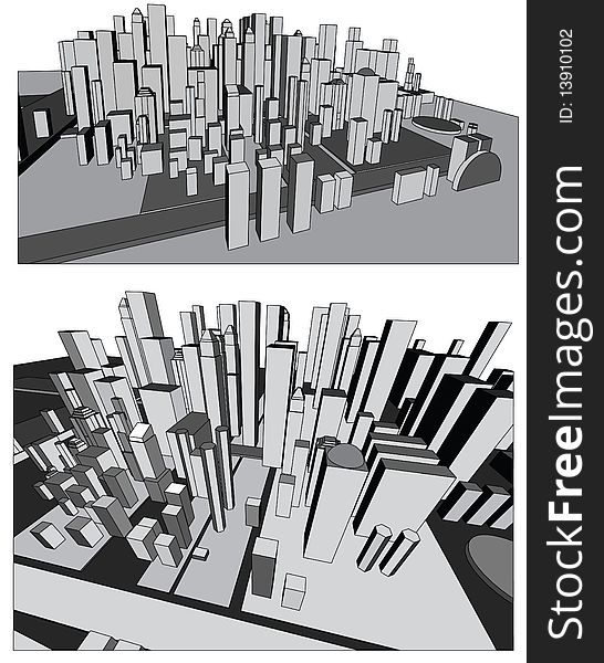 Vector illustration of Abstract modern city
