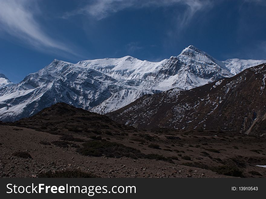 Western part of Annapurna range mountains. Western part of Annapurna range mountains
