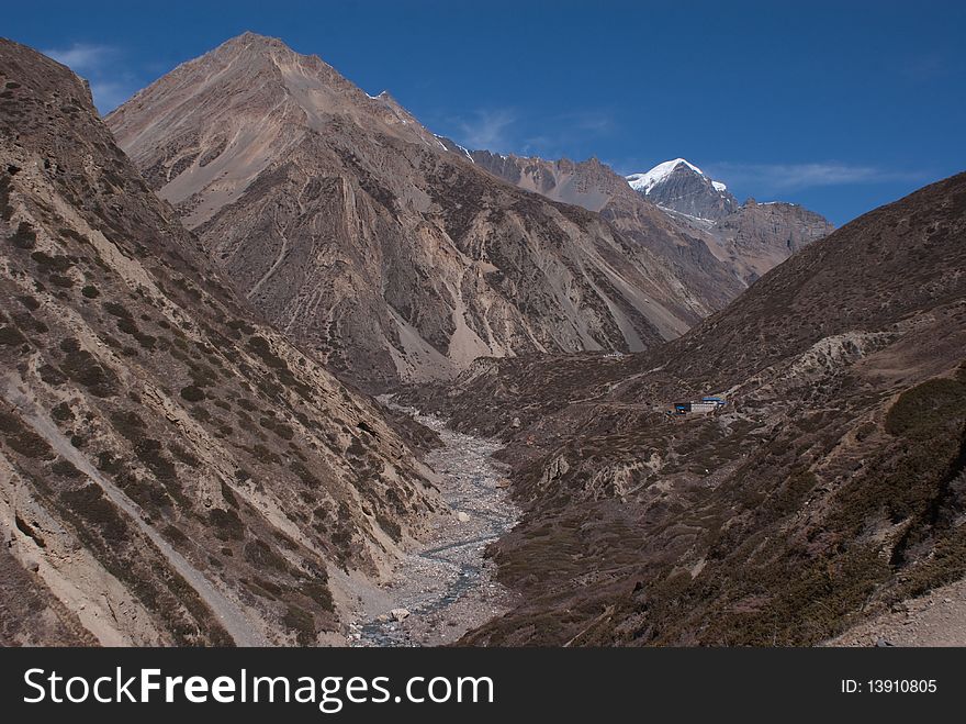 And also Thorung Khola river at the bottom. And also Thorung Khola river at the bottom
