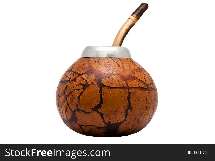Isolated argentinian national mate gourd (brown)