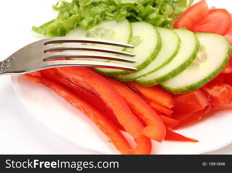 Fresh vegetables on a white background