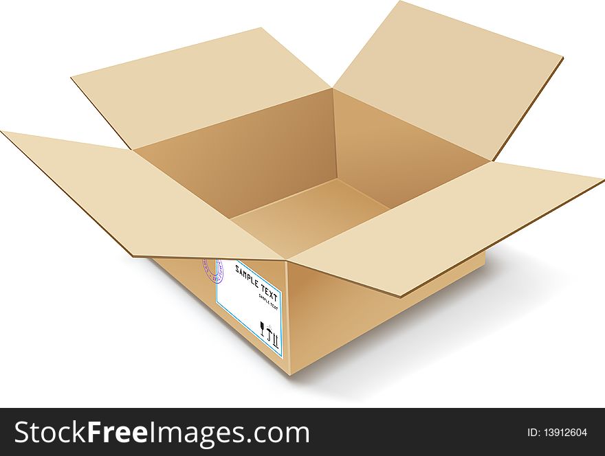 Illustration of brown cardboard Box.