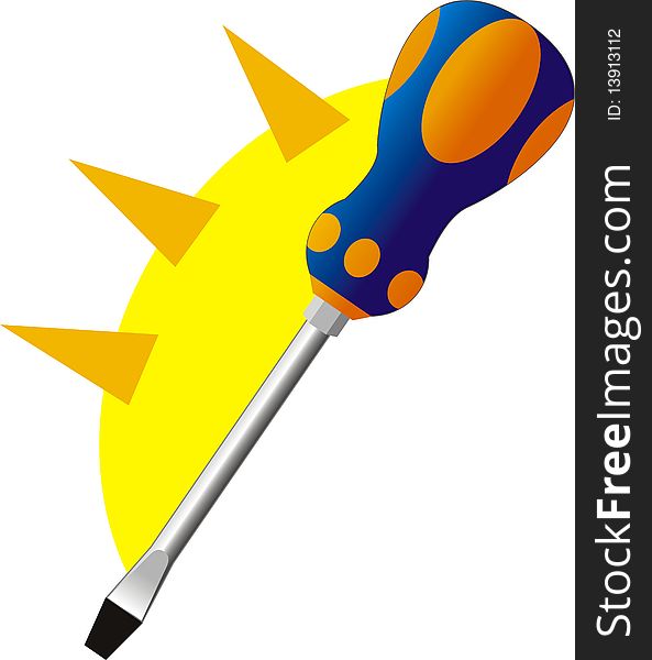 Screwdriver. Illustration isolated on withe
