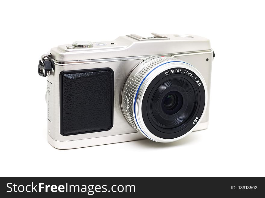 Digital photocamera isolated on white