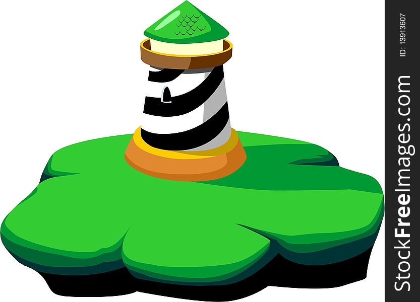 Mini lighthouse for icon or illustration corner