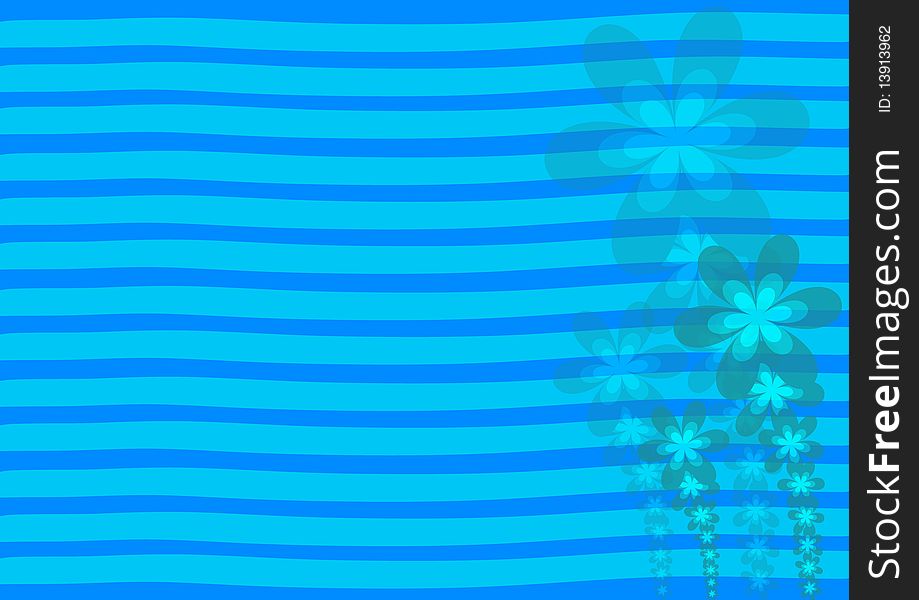 Abstract illustration with flower on blue background. Abstract illustration with flower on blue background