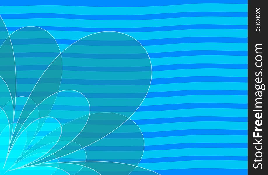 Abstract illustration with flower on blue background. Abstract illustration with flower on blue background