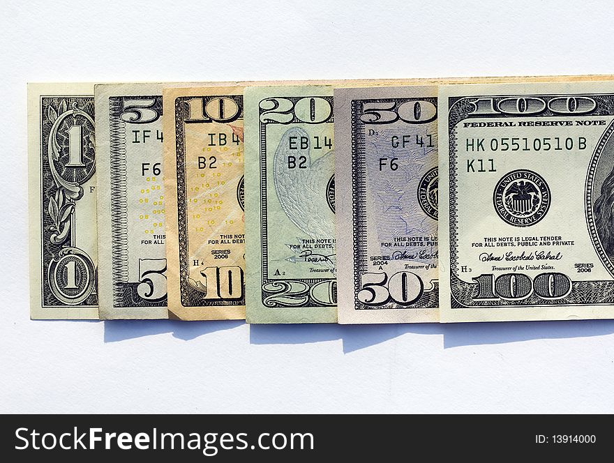 Photo of the American money advantage 1, 5, 10, 20, 50 and 100 dollars