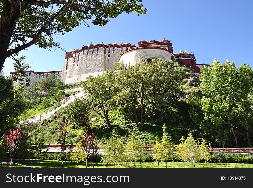 Zong-jiao-lu-kang Park, located in the north of the Potala, in the center of Lhasa city, Tibet, China. Zong-jiao-lu-kang Park, located in the north of the Potala, in the center of Lhasa city, Tibet, China.