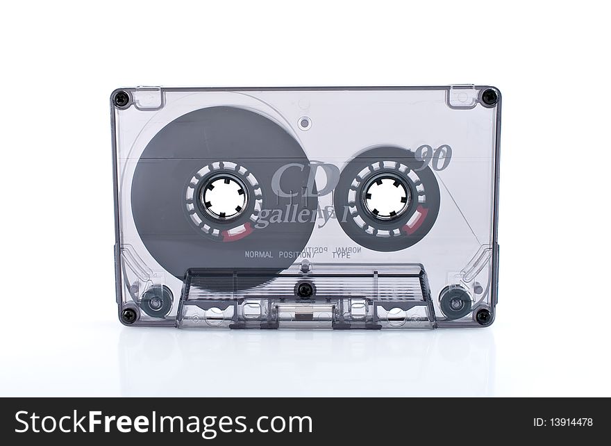Old  cassette tape isolated over white background. Old  cassette tape isolated over white background