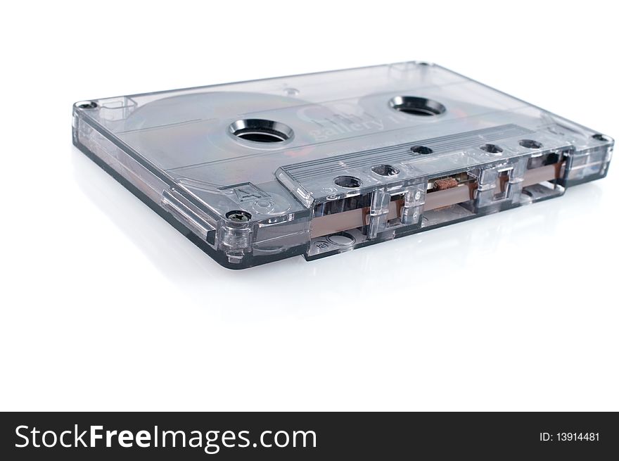 Old cassette tape isolated over white background
