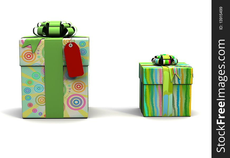 Gift boxes on a white background