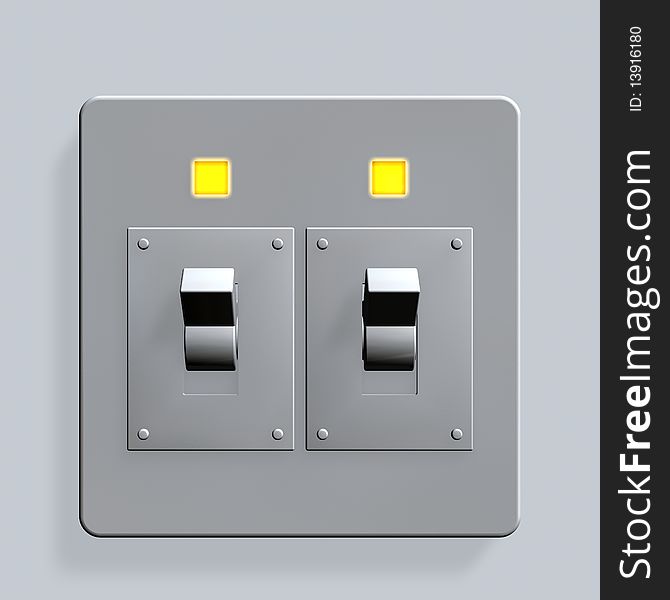 3d image of a electricity switcher. 3d image of a electricity switcher