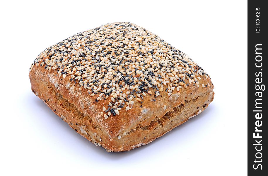 Integral bread isolated on a white background