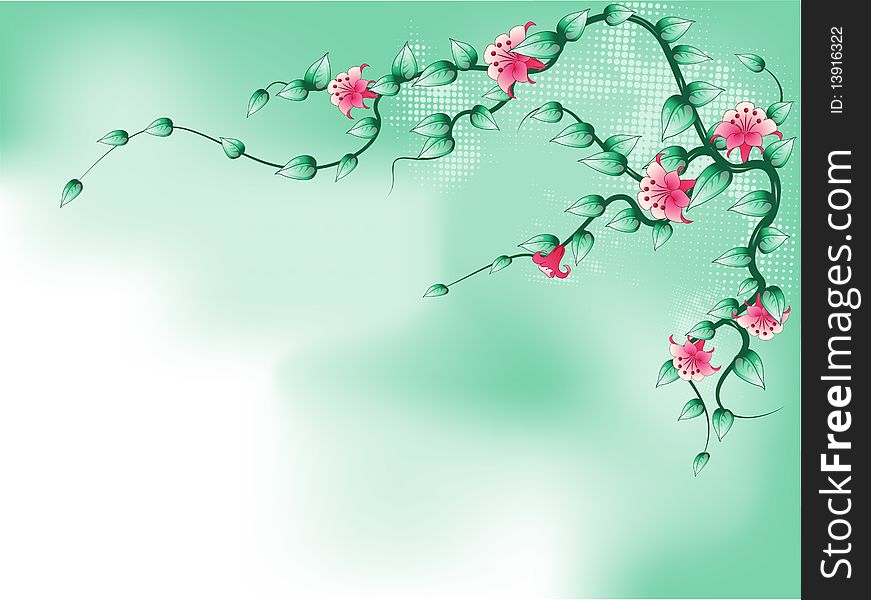 Spring floral background for your text