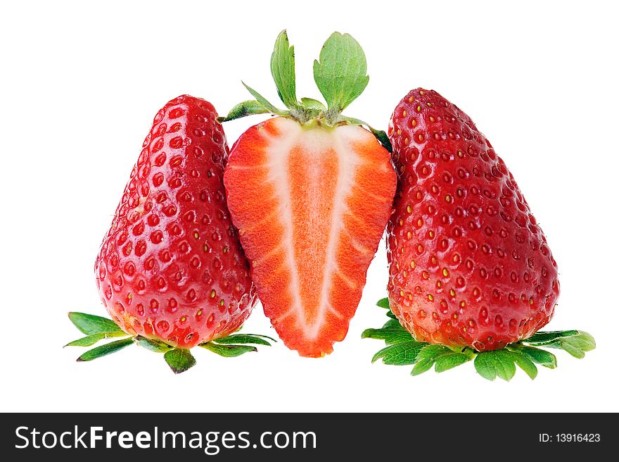 Strawberries isolated on white background. Strawberries isolated on white background.