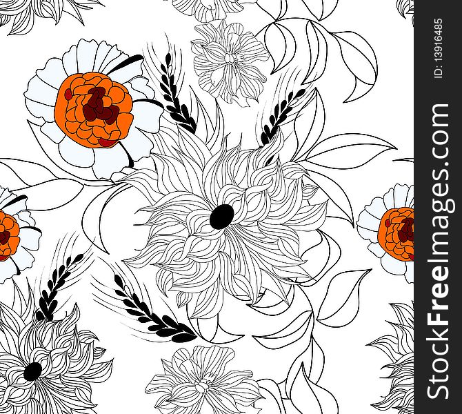 Floral seamless pattern. Universal template for greeting card, web page, background