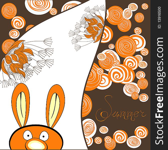 Decorative Card With Rabbit