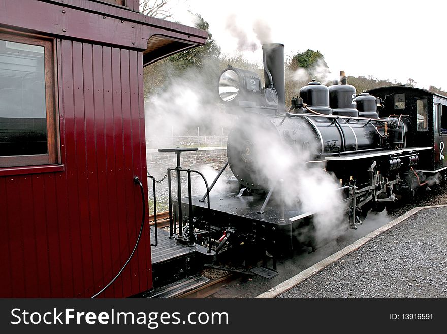 A steam train in the day