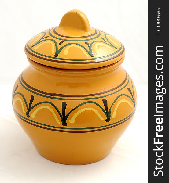 Jug of the ceramic enameled for stewed meat. Jug of the ceramic enameled for stewed meat