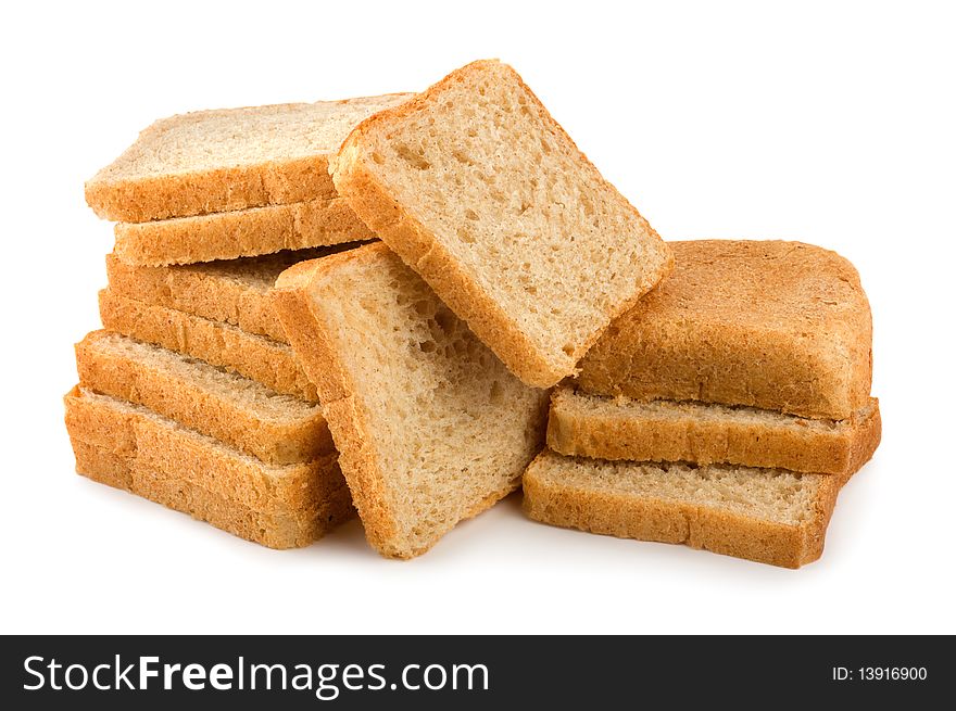 Fresh white bread isolated on white background