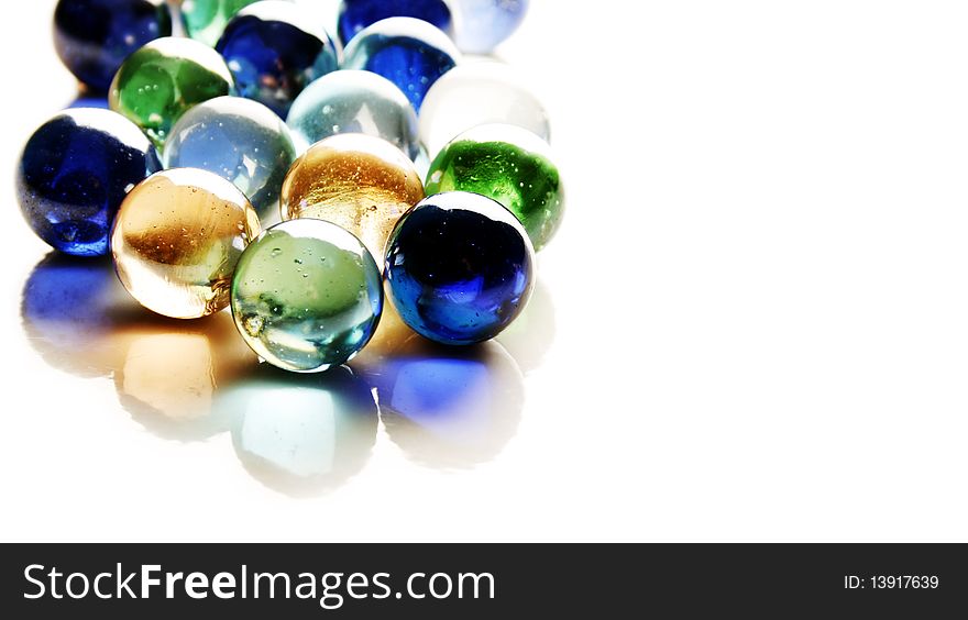 Glossy crystal balls on white background. Glossy crystal balls on white background