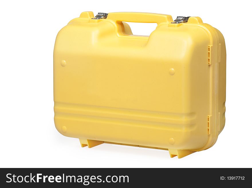 Plastic toolbox isolated on white
