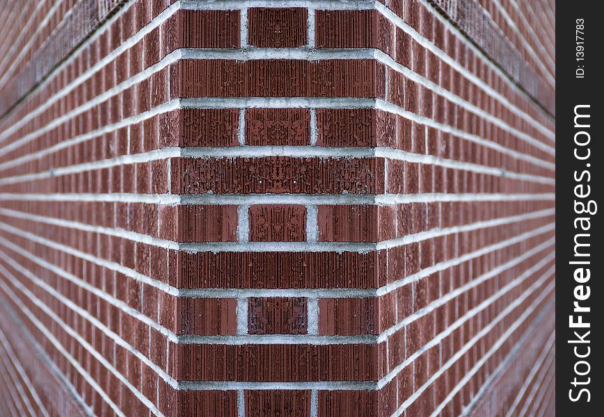 Clean red and tan brick wall background texture with copyspace.