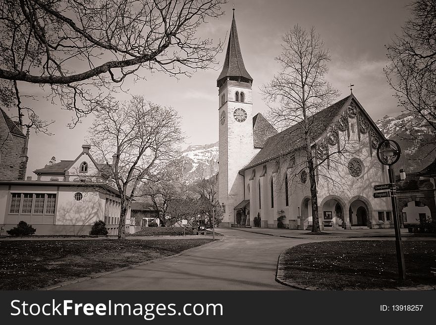 Old church in Switzerland, Interlaken