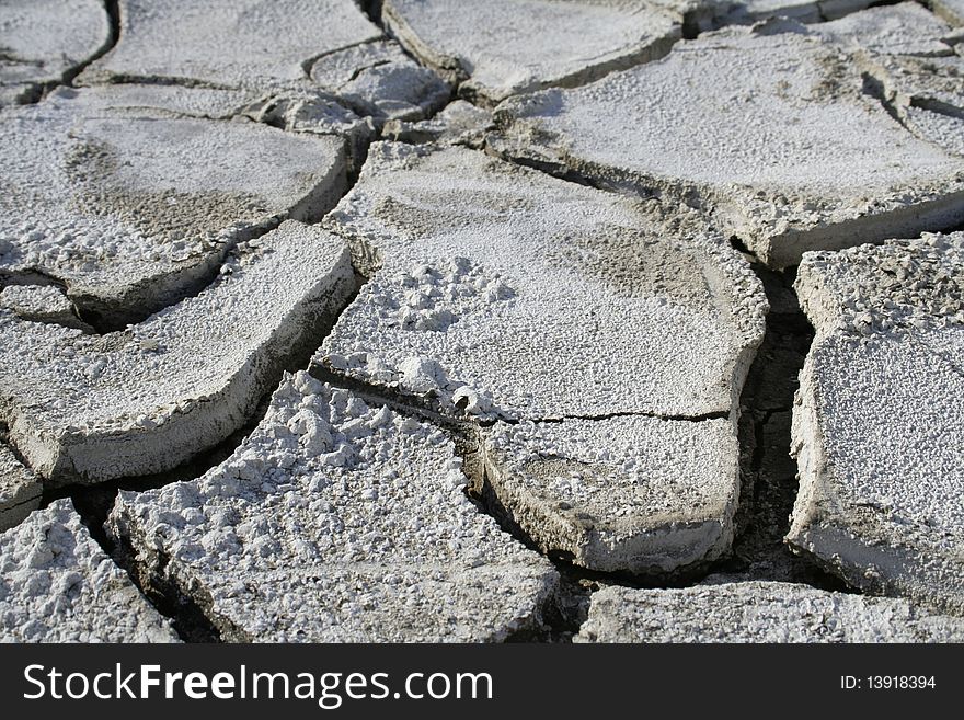 Fissures in cracked soil