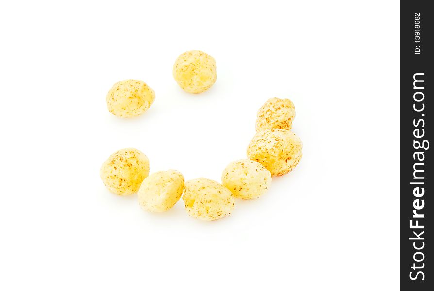 Happy cereals smile isolated on white