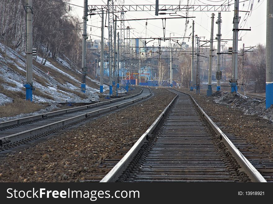 East siberian railroad with electricity