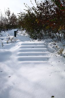 Stone Steps Covered With Snow Stock Image Stone Steps Covered With Snow Stock Image