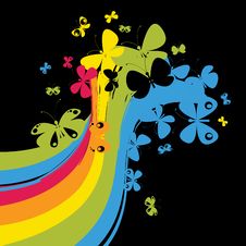 Rainbow With Butterflies Stock Photo Rainbow With Butterflies Stock Photo
