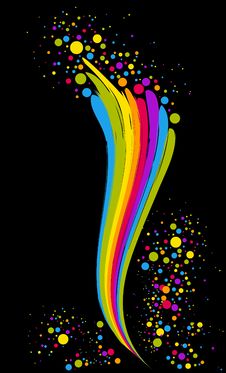 Rainbow Wave And Dots Royalty Free Stock Image