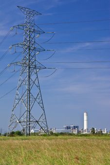 Power Plant And Power Lines Royalty Free Stock Photo Power Plant And Power Lines Royalty Free Stock Photo