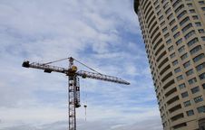Crane And Multi-story Building Stock Photos Crane And Multi-story Building Stock Photos
