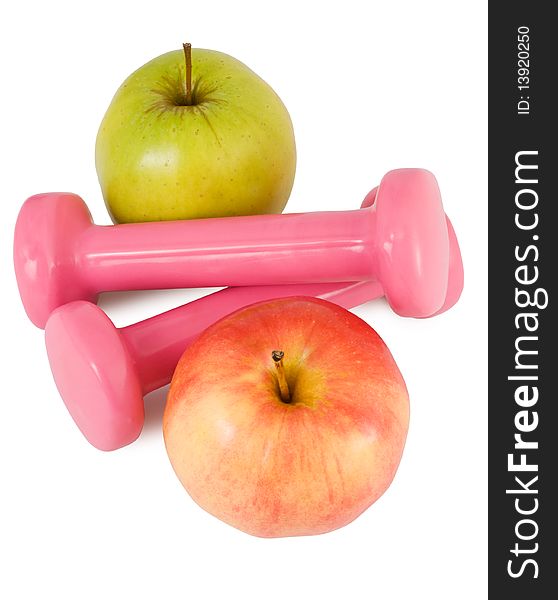 Pink Dumbbells And Apples