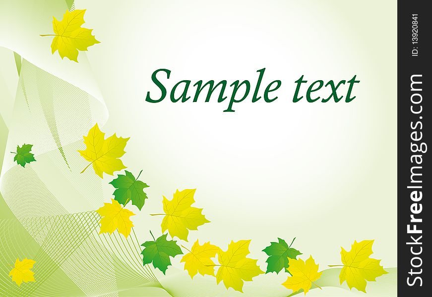 Green background with colored leaves