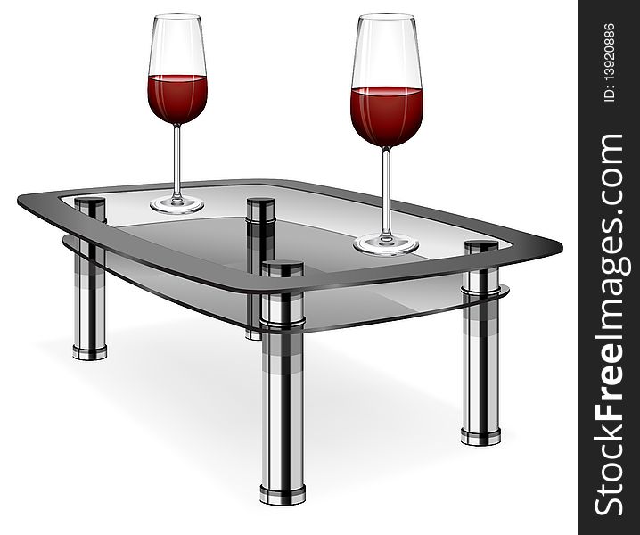 Wine Glasses On Table