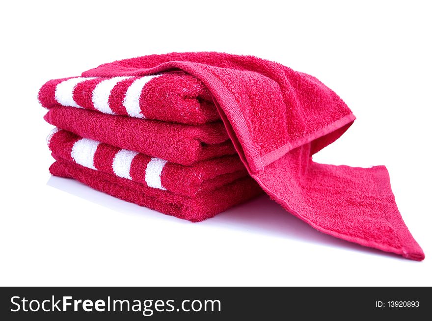 Terry towels on a white background
