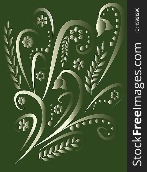 Vector background with a decorative sprig. Vector background with a decorative sprig