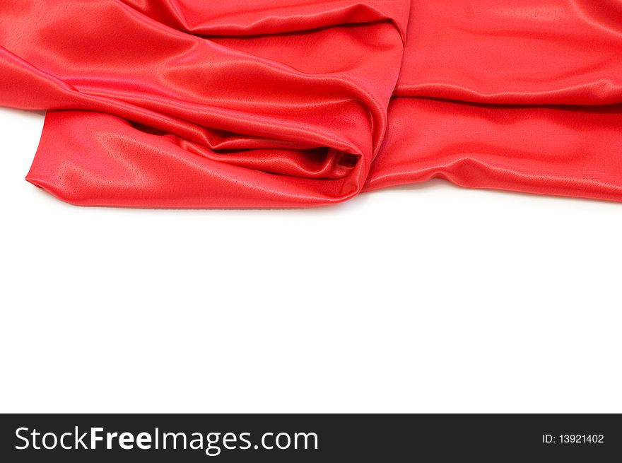 Elegant and soft red satin isolated over white