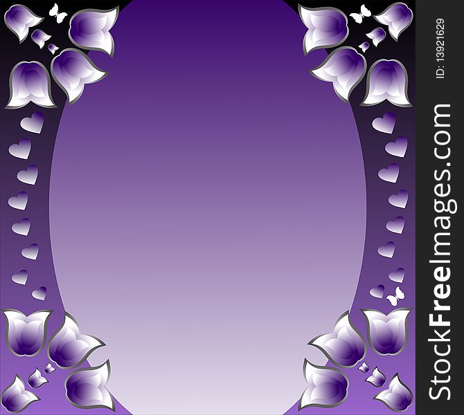 Vector decorative purple background with tulips. Vector decorative purple background with tulips