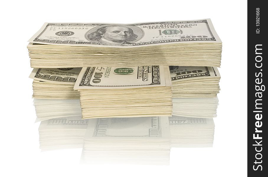 Big pile of money. stack of american dollars