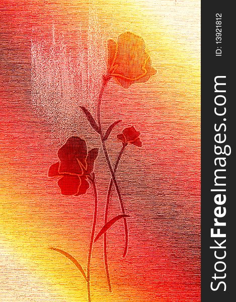 Classy,gentle poppies on the wonderful canvas background. Classy,gentle poppies on the wonderful canvas background.