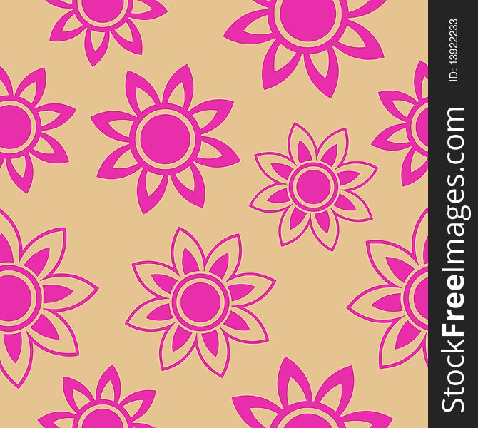 Seamless pattern with pink flowers. Seamless pattern with pink flowers